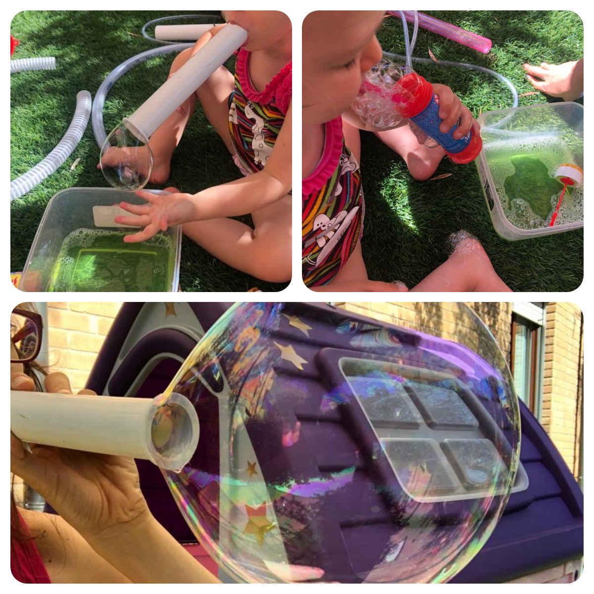 burbujas caseras con tubos