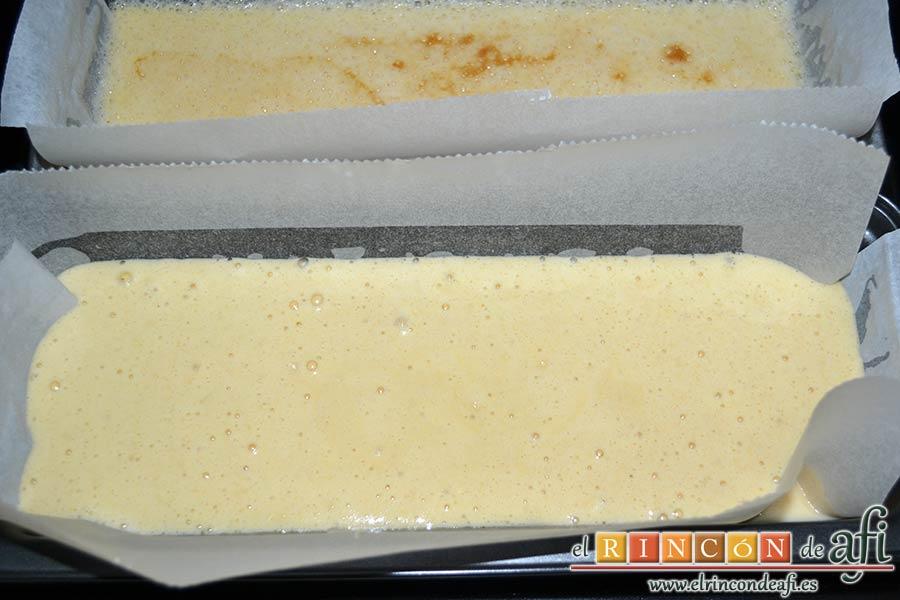 Bizco-flan, verter la mezcla en el molde