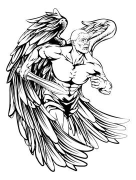 Tatuaje ángel de costilla