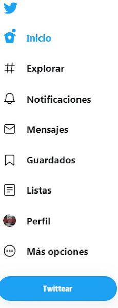 Menú Momentos en Twitter