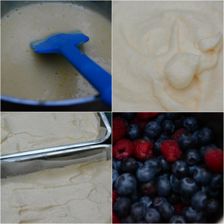 tarta vertical de frutos del bosque collage