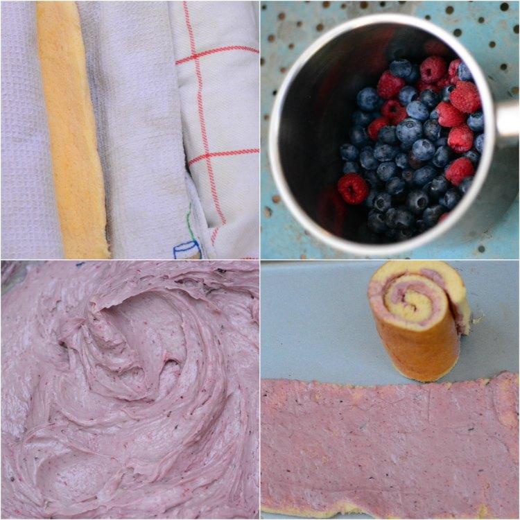 tarta vertical de frutos del bosque collage