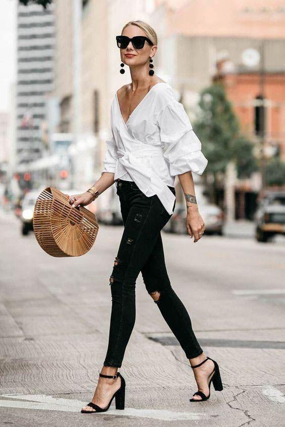 Outfit blanco y negro
