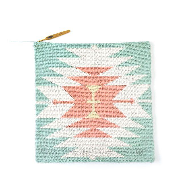 Cómo tejer un cojín Tapestry ETNIC de crochet- Patrón y Tutorial