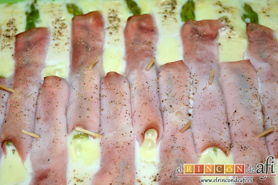 Rollitos de espárragos trigueros, hornear