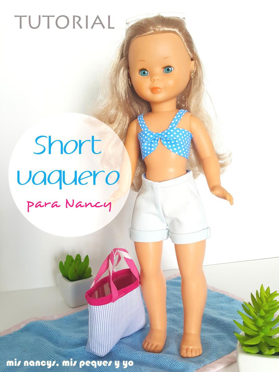 mis nancys, mis peques y yo, tutorial short vaquero para Nancy (patron gratis)