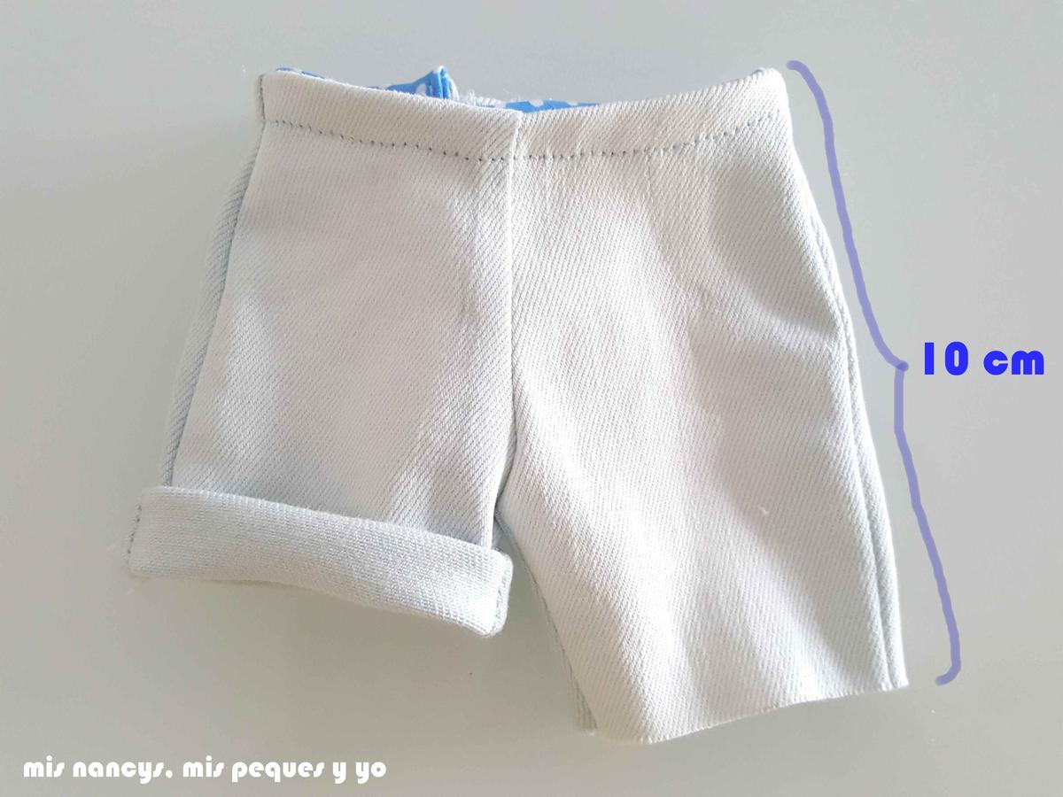 mis nancys, mis peques y yo, tutorial short vaquero para Nancy (patron gratis), doblar bajo pantalon