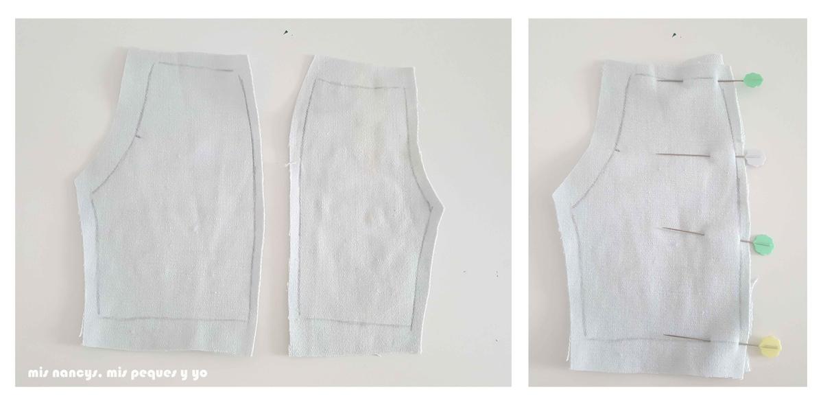 mis nancys, mis peques y yo, tutorial short vaquero para Nancy (patron gratis), enfrentar un delantero con trasero