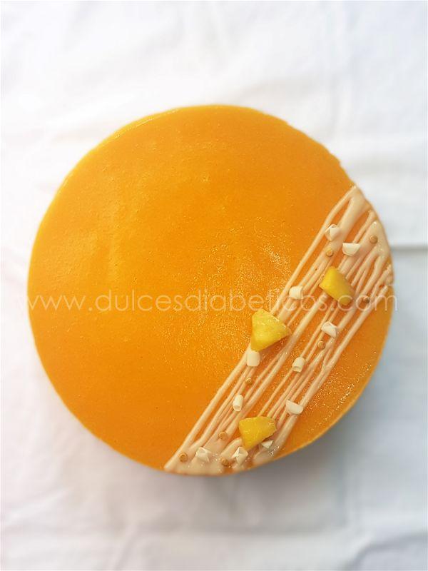 Tarta de mango con gelatina de piña
