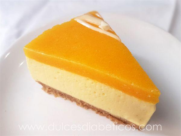 Tarta de mango sin azucar - porcion