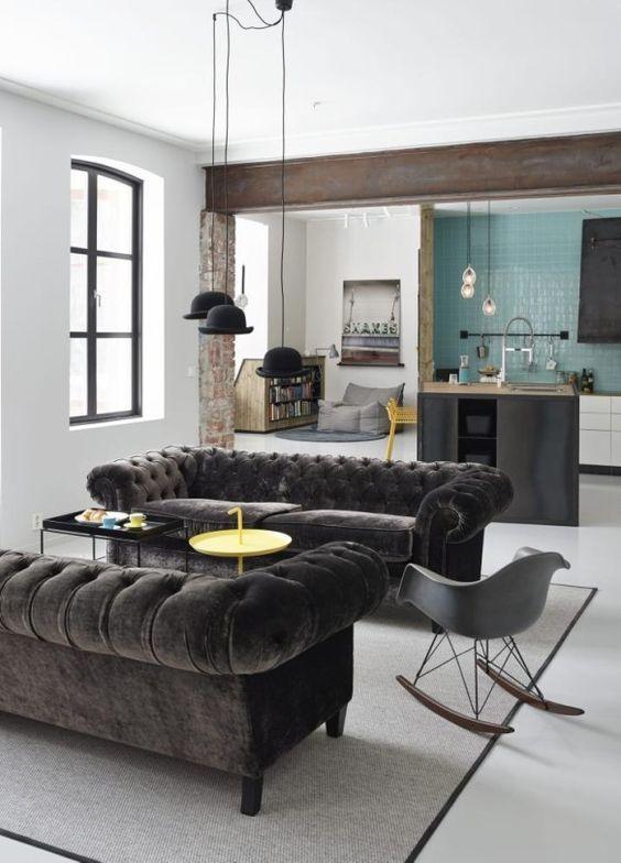 decoralinks | sofas chester de terciopelo negro 