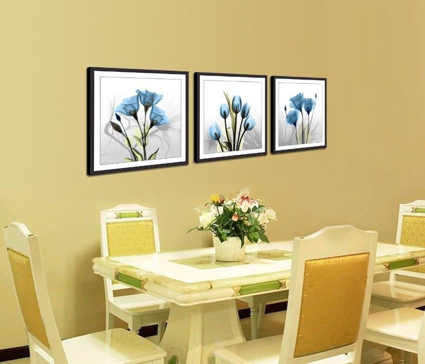 estampado floral cuadros