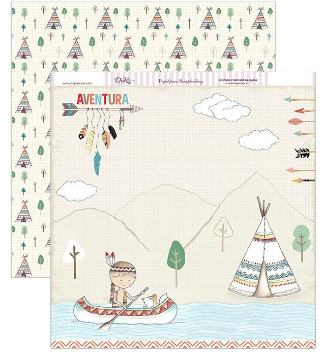 Papel scrap aventura 30,5 x 30,5 cm