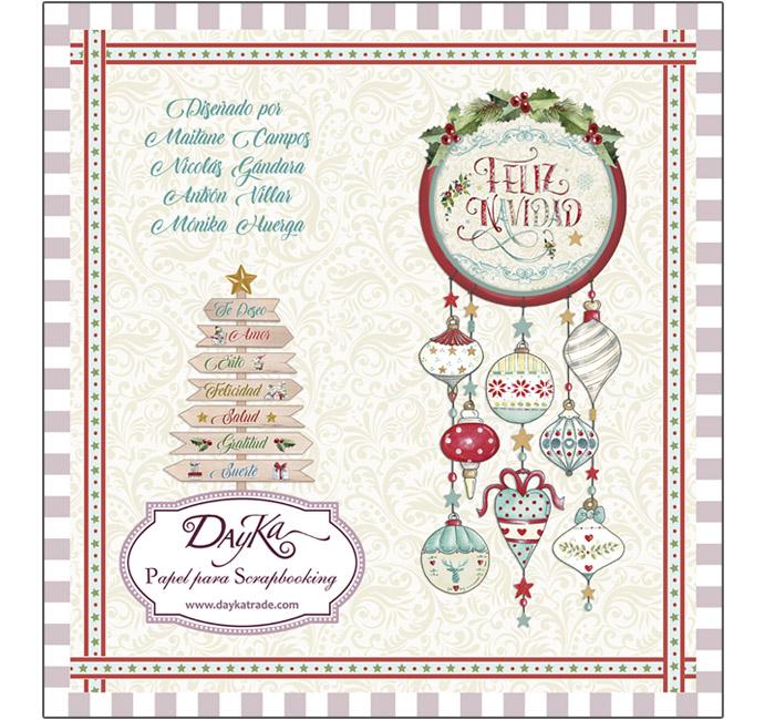 Libro scrap 24 hojas Feliz navidad 20x20 cm