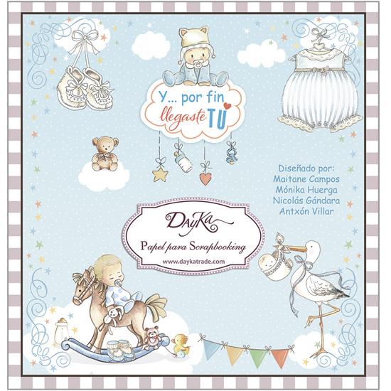 Libro scrap 24 hojas Y por fin llegaste tu niño 20x20 cm