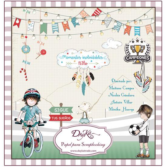 Libro scrap infantil niño 24 hojas 20x20 cm