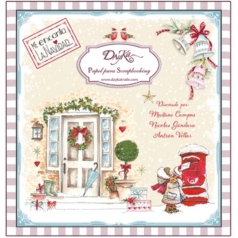 Libro scrap 24 hojas Me encanta la navidad 20x20 cm