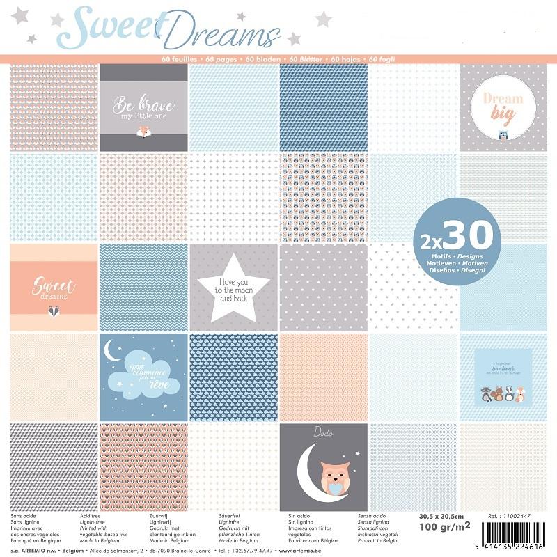 pack 60 hojas scrap Sweer Dreams