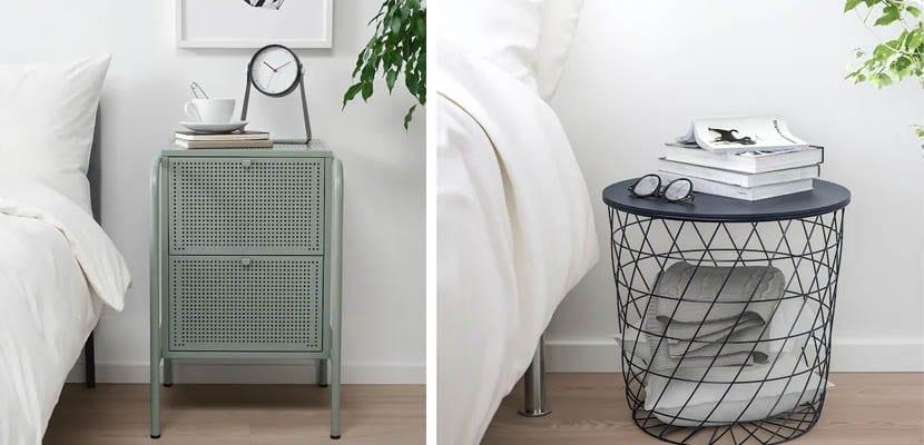 Mesitas de noche metálicas de Ikea