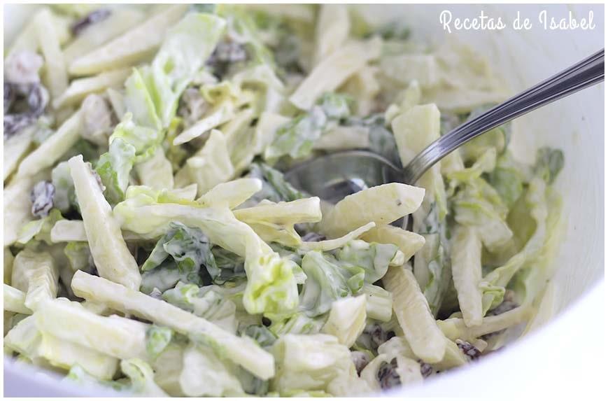 Ensalada waldorf. Ensalada americana fácil y rápida de hacer