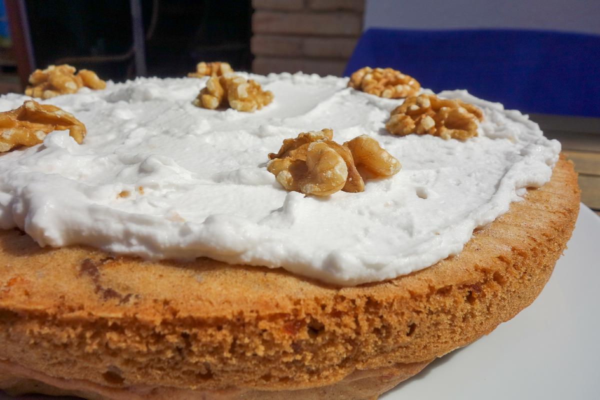 pastel de zanahoria frosting vegano
