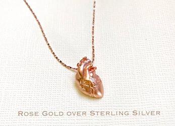 Colgante de oro rosa en forma de corazón