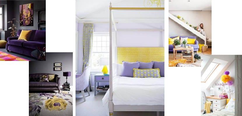 Decoración en morado y amarillo