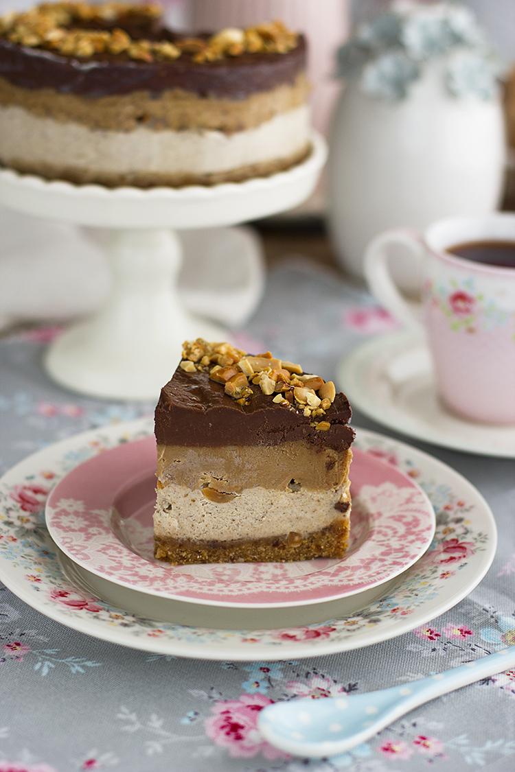 Tarta Snickers Saludable en tan solo 10 minutos ¡Increíble!