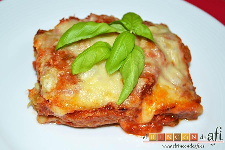 Berenjenas a la parmesana, sugerencia de presentación
