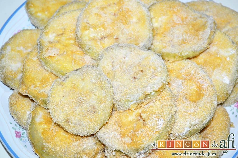 Berenjenas a la parmesana, reservarlas