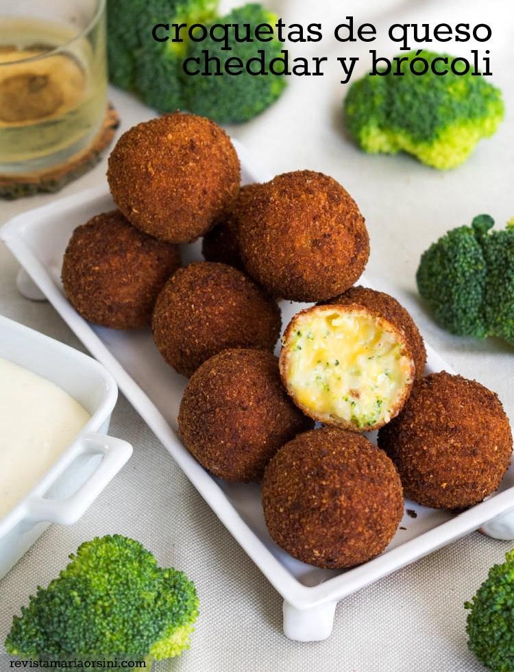 Croquetas de queso cheddar con brocoli