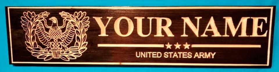 Placa militar personalizada con nombre