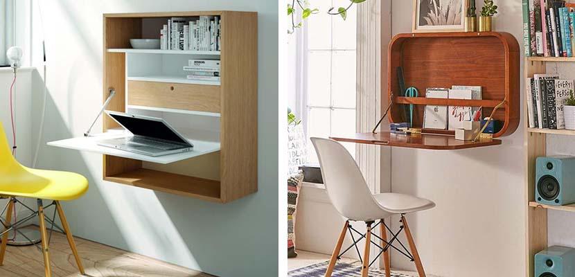 Escritorios en la pared