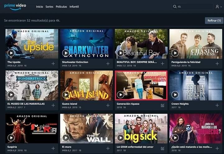 peliculas en Prime Video en 4K Ultra HD en España 2019