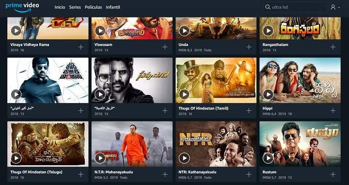 peliculas en Prime Video en 4K Ultra HD en España 2019