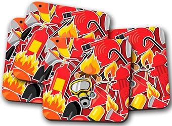 Posavasos con temática de bomberos