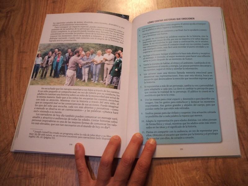 Pagina del libro "compartir la naturaleza" de Cornell