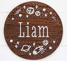 Placa de madera personalizada con nombre