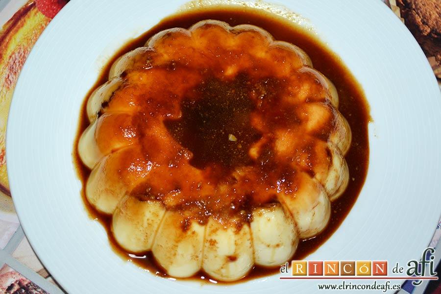 Flan de queso crema, dejar atemperar y refrigerar