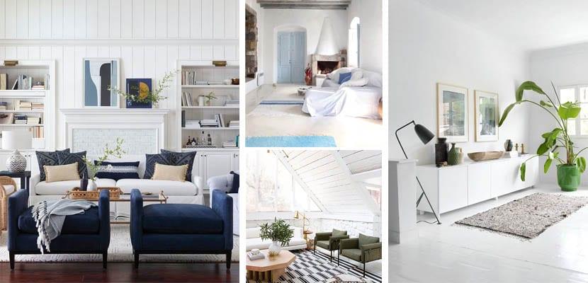 Muebles de sal&oacute;n blancos