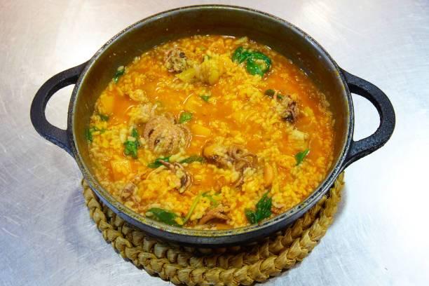 Arroz con pulpo y verduras