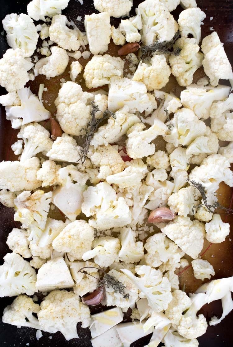 Crema de coliflor ligera, rostizada