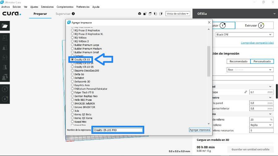 Cura Ultimaker 2 CR-10S Pro