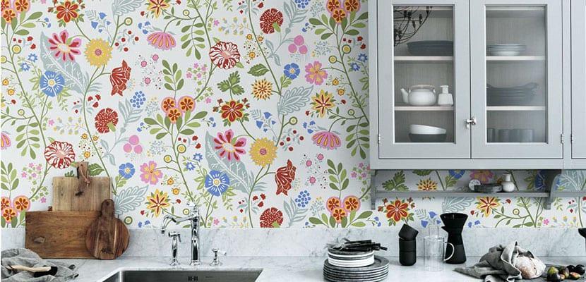 Papel pintado floral