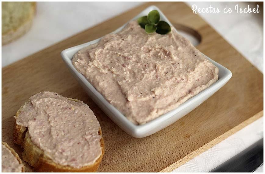 Paté de jamón cocido, un aperitivo muy fácil