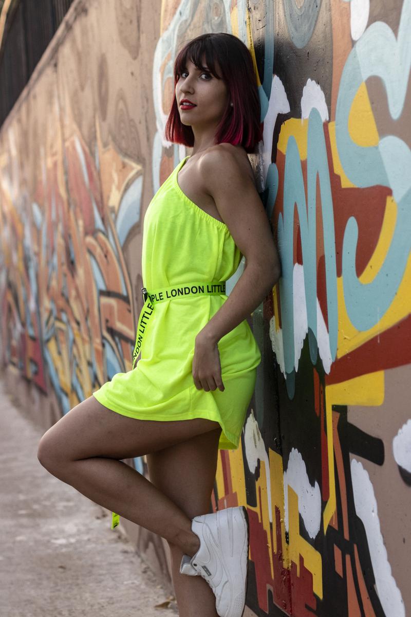 Vestido verde neon