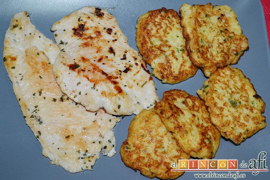 Tortitas de coliflor, sugerencia de presentación