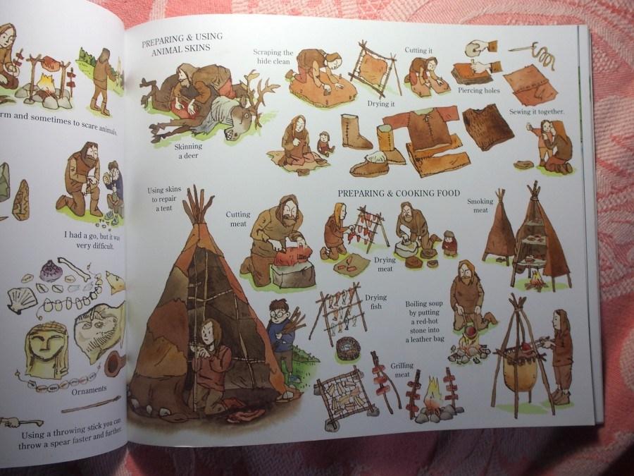 Página del libro Stona Age boy en el que se muestra el tipo y uso de herramientas