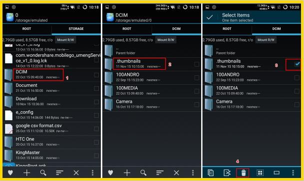 eliminar thumbnails de android