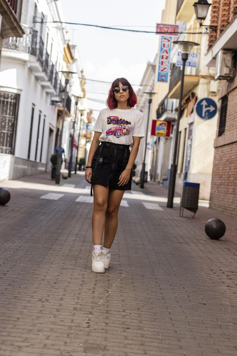 Camiseta estampado letras y coche Speed Racer